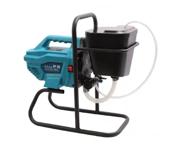 Equipo para pintar Airless modelo DPX6V. Este equipo Airless portátil proporciona un rendimiento de pulverización en un diseño compacto, lo que lo hace perfecto para proyectos de trabajo livianos como cercas, portones, muebles, habitaciones, casas o departamentos y otros proyectos de pintura. Ideal para uso Hobby / Usuario aficionado.